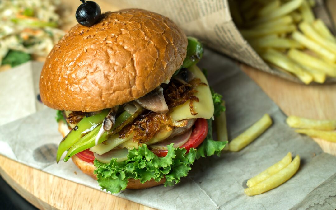 Pain Burger Bio aux Légumes Grillés et Houmous